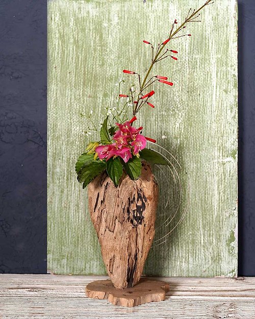 Driftwood vase, flower base, vase, wooden vase, small vase, natural  interior, - Shop driftwoodartdesign Plants - Pinkoi