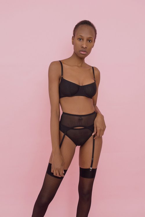 Soft mesh garter belt - Basic minimalist suspender belt - Women sexy  underwear - Shop Marina V Lingerie Women's Underwear - Pinkoi