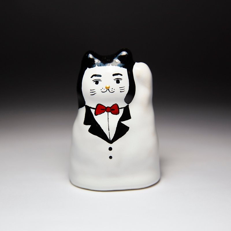 Street Lucky Lucky Cat-Show King - Items for Display - Pottery White
