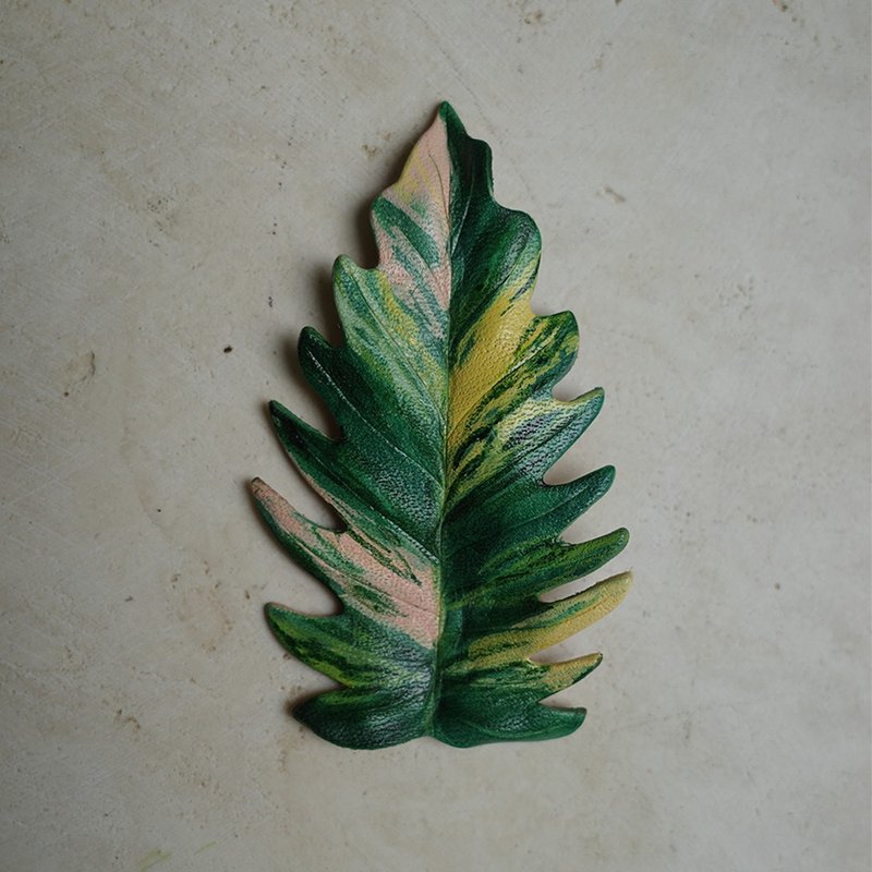斑葉神鋸蔓綠絨 philodendron caramel marble - 擺飾/家飾品 - 真皮 綠色