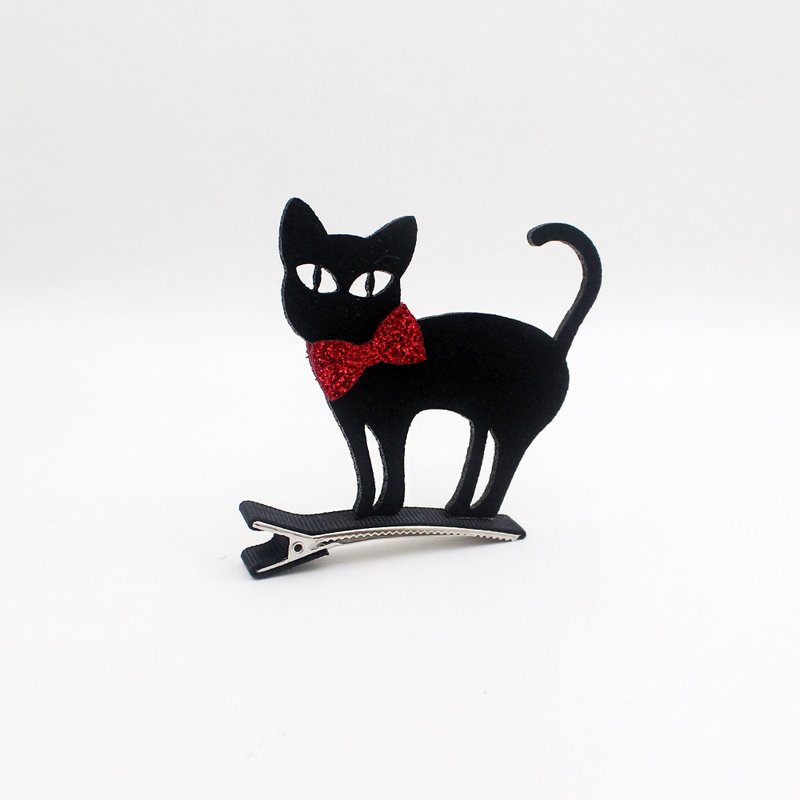 Halloween cat  hairpin - 髮夾/髮圈 - 其他材質 黑色