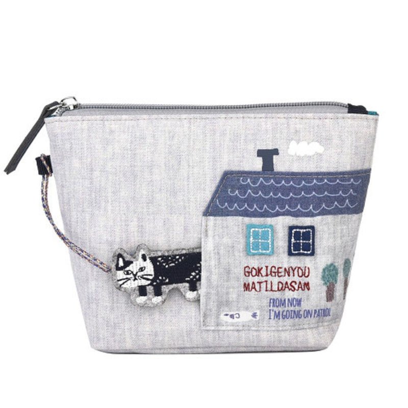 Kusuguru Japan coin purse three-dimensional pendant detachable design small items storage cosmetic bag-grey - Coin Purses - Polyester Gray