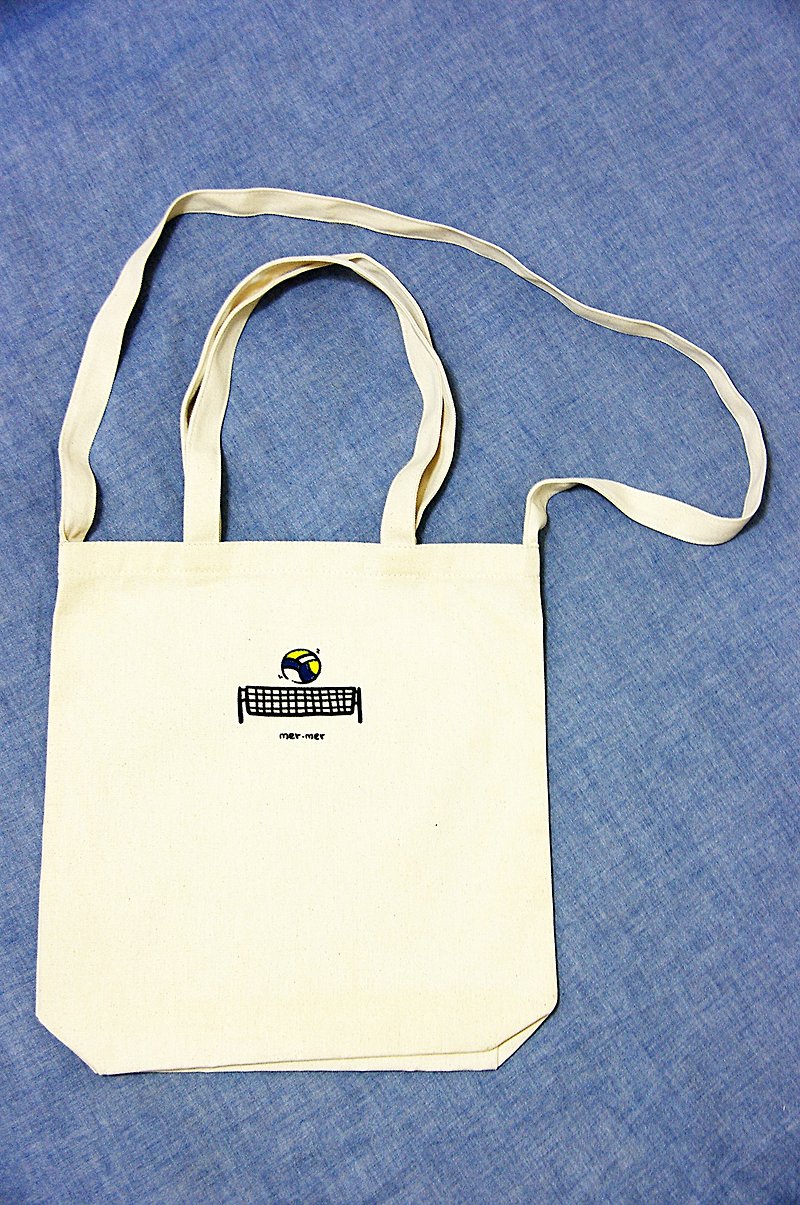 Volleyball Shoulder Bag Crossbody bag - กระเป๋าแมสเซนเจอร์ - ผ้าฝ้าย/ผ้าลินิน สีดำ