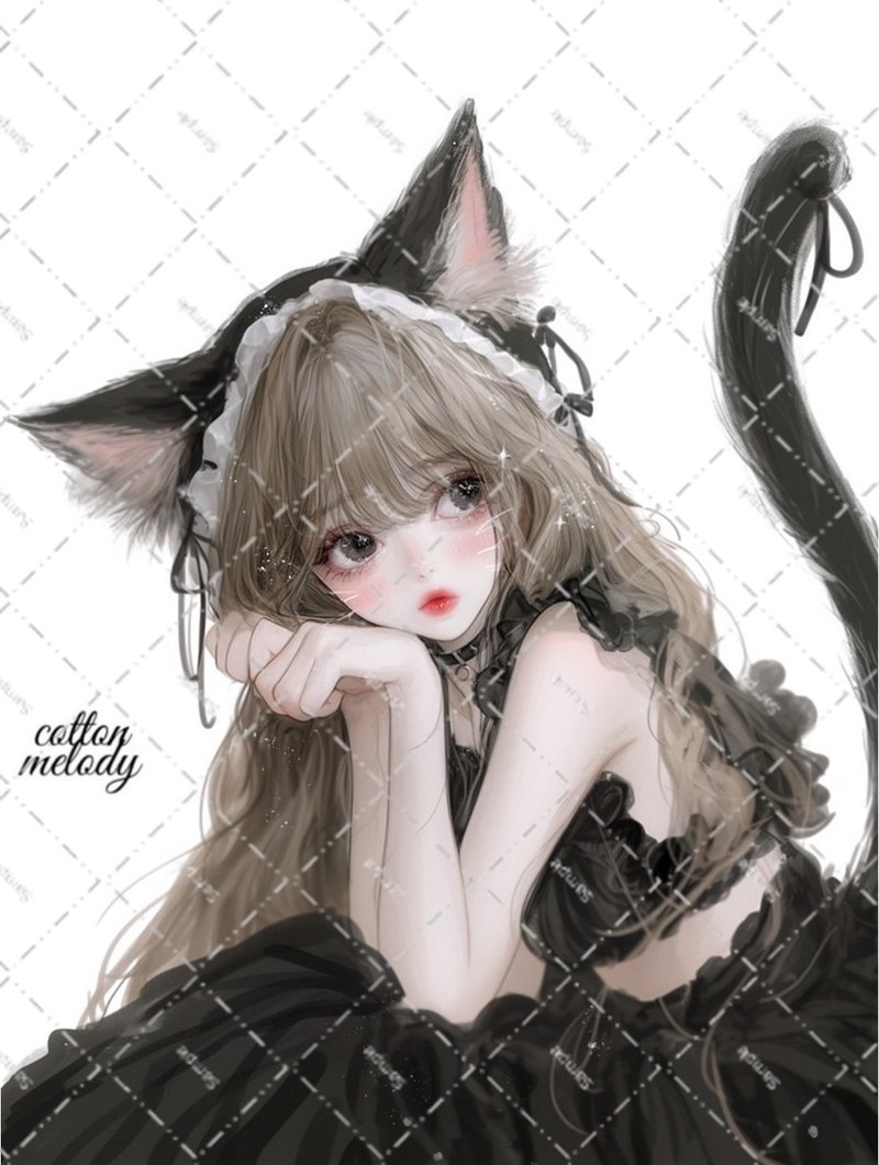 original sticker no.6366 人物ステッカー オリジナルステッカー 人物ステッカー 女の子ステッカー オリジナル人物ステッカー - 貼紙 - 紙 