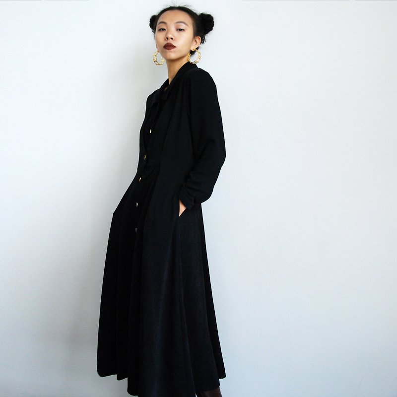 Pumpkin Vintage. Vintage fake two black dress - One Piece Dresses - Other Materials 