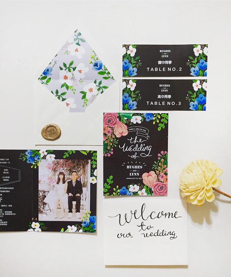 Panda grocery store wedding visual layout wedding invitation design candy bar layout - Wedding Invitations - Paper Multicolor