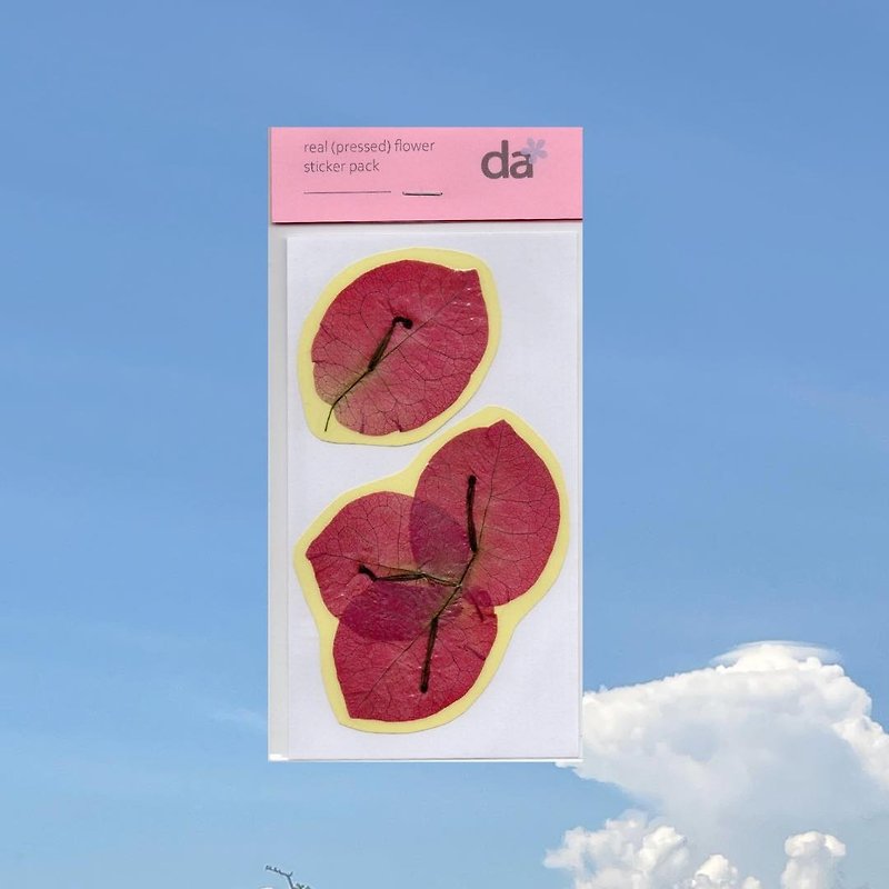 塑膠 貼紙 紅色 - dried flower sticker (paper flower)