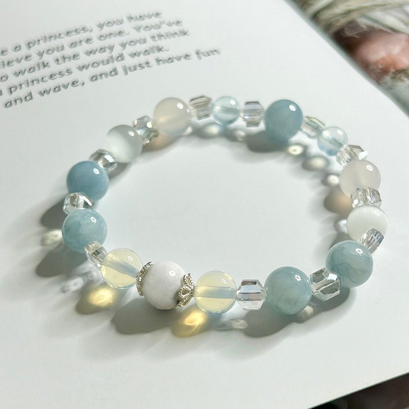 S35 pet ashes bracelet commemorative jewelry pet souvenir pet hair pet sterling silver jewelry - Bracelets - Jade Blue