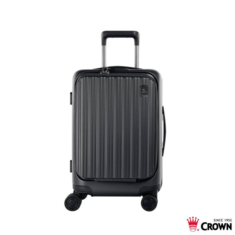 【CROWN】21吋 BOXY 前開框架拉桿箱 登機箱  鐵灰色 - 行李箱/旅行袋 - 塑膠 灰色