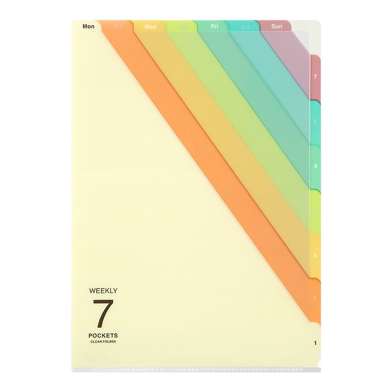 MIDORI 7層半透明資料夾 A4 - 線條彩 - 文件夾/資料夾 - 其他材質 多色