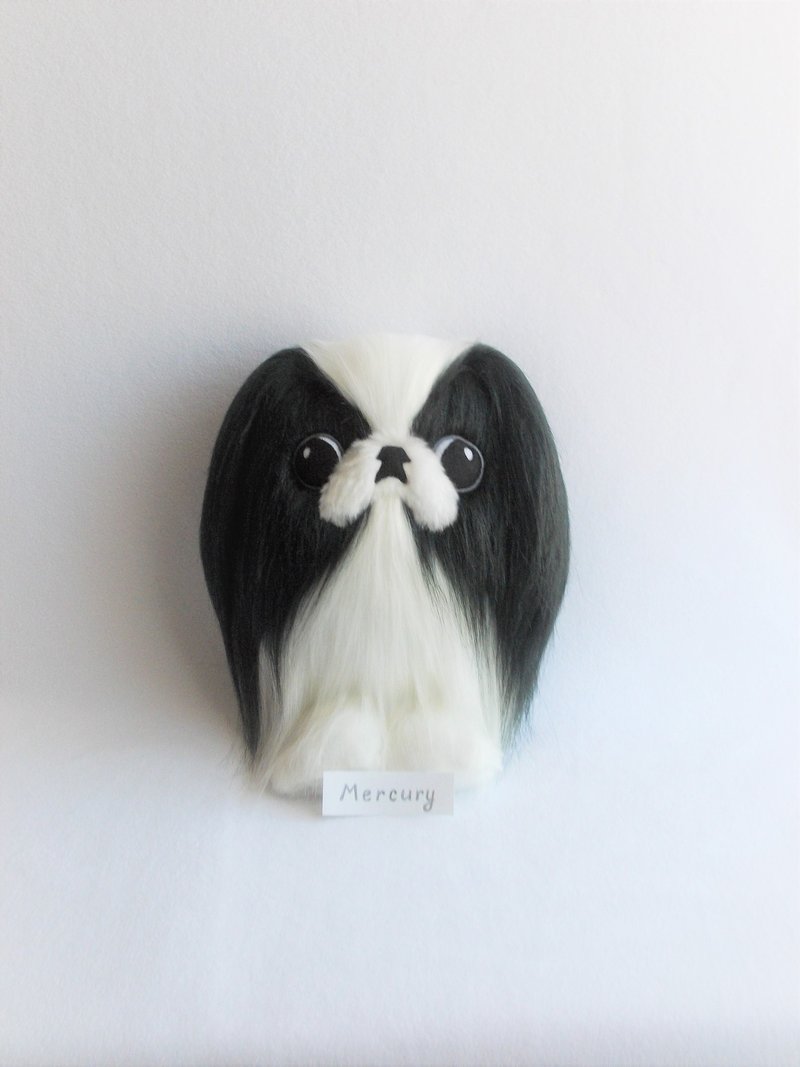 Japanese Chin stuffed animal, Black Chin furry dog,  plush Chin big toy Mercury - Stuffed Dolls & Figurines - Other Materials Black