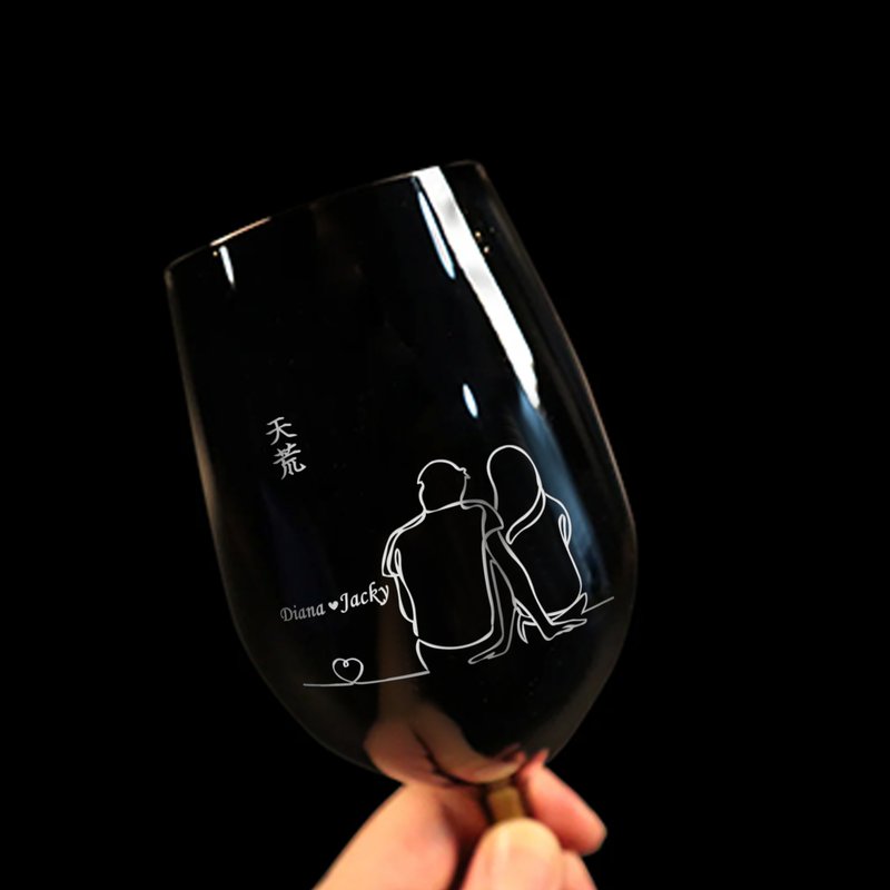 Forever Love Red Wine Custom Wine Glasses - Bar Glasses & Drinkware - Glass White