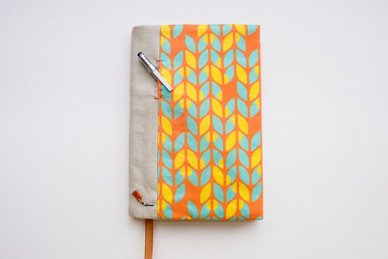 Jot of Ideas fabric A6 bookcover - Sunburst Knits - Notebooks & Journals - Cotton & Hemp Orange