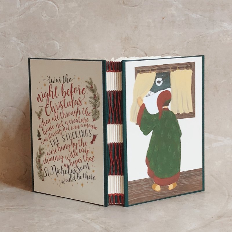 Crocodile Miss Christmas French Handmade Book - Notebooks & Journals - Paper 