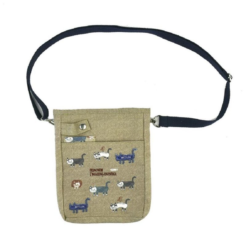 Kusuguru Japan 多功能收納包 手機包 肩背斜背兩用隨身包-卡其綠 - 側背包/斜背包 - 聚酯纖維 綠色