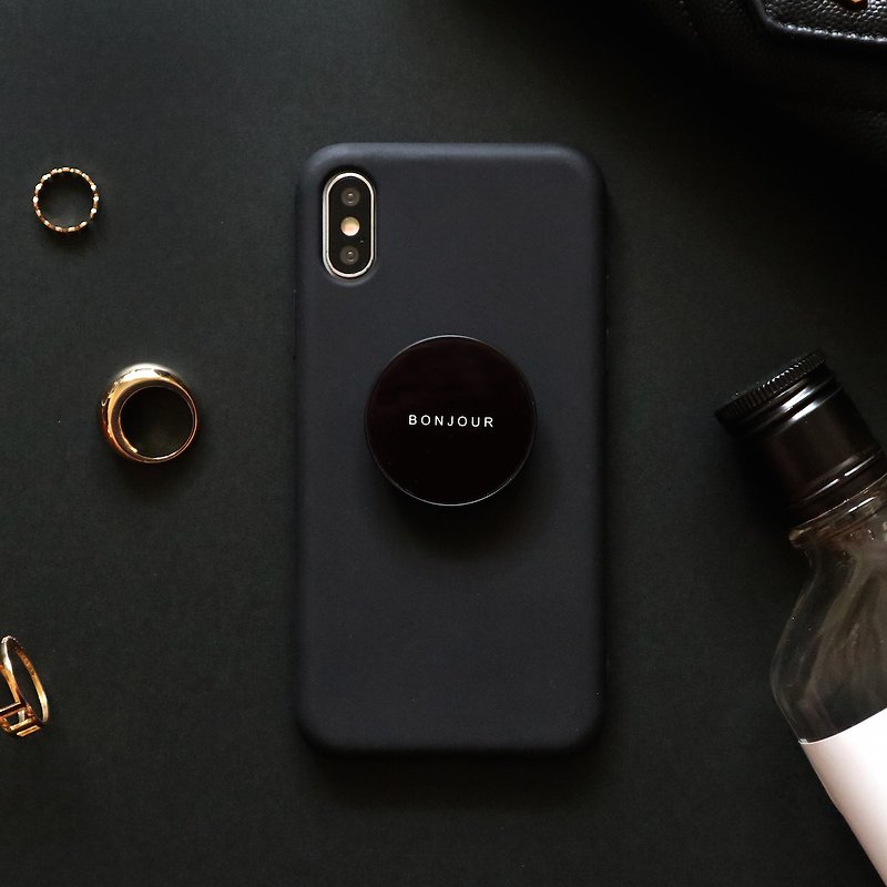 Classic black puff holder phone case - Phone Cases - Plastic Black