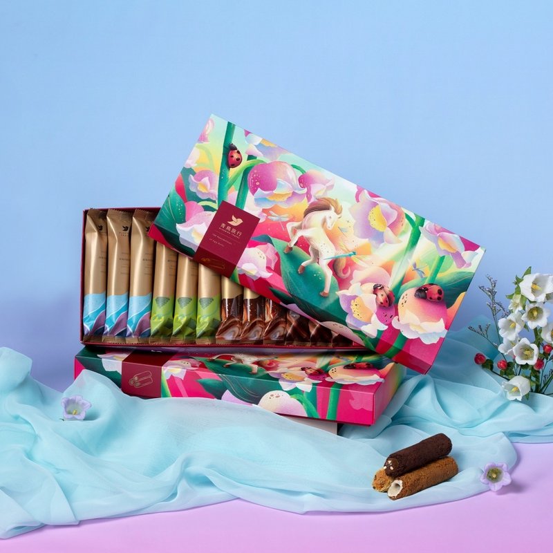 2026年旧正月-春光躍影総合エッグロールギフトボックスB 12個入り（手提げ袋付き） - スナック菓子 - 食材 レッド