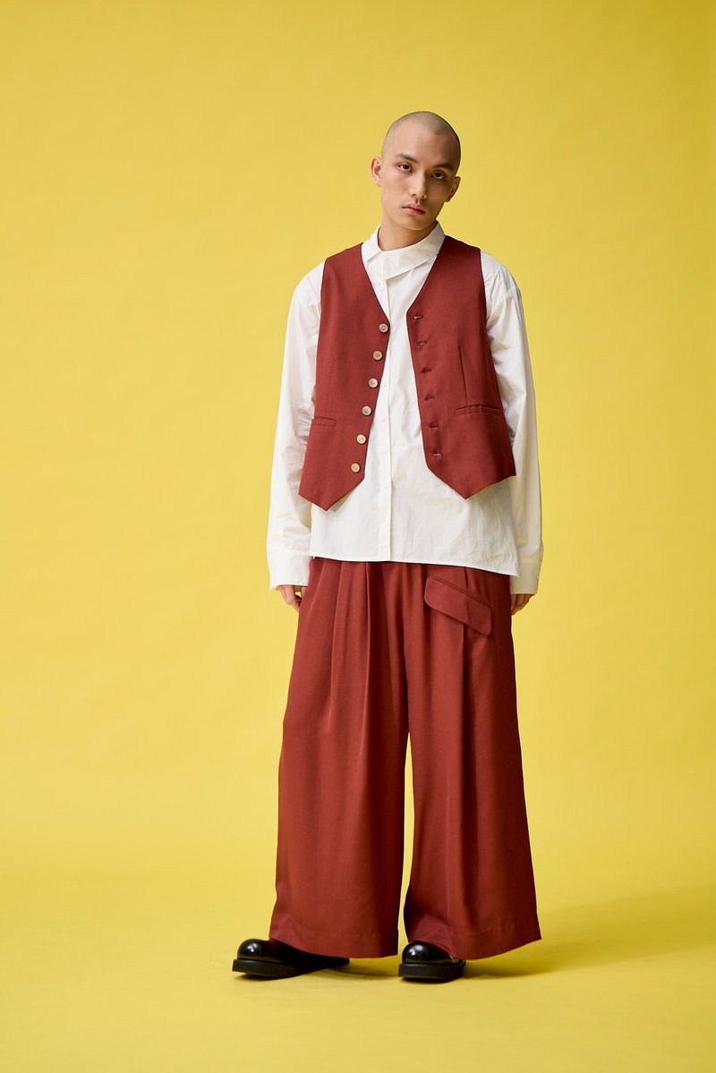 半半鬆緊長寬褲 - 中性長褲/短褲 - 其他材質 