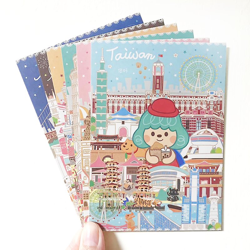 Let's Travel with Me Postcards Set - Cards & Postcards - Paper Multicolor