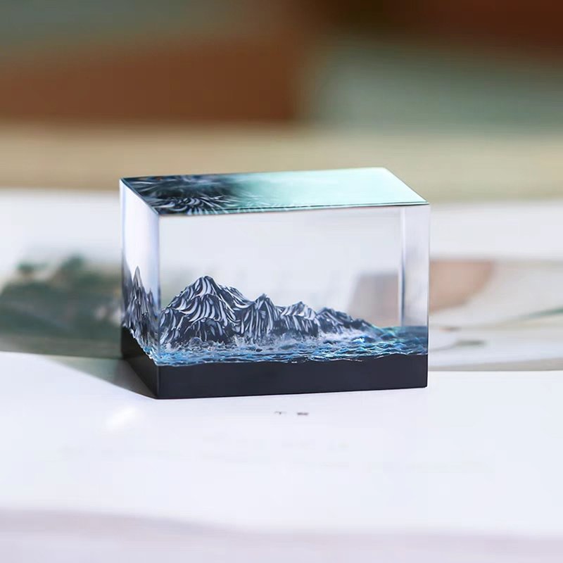 Handmade customized stamp- Xinghai Hongtu / Kaiyun Company Seal / Paperweight / Micro Landscape - ตราปั๊ม/สแตมป์/หมึก - เรซิน 