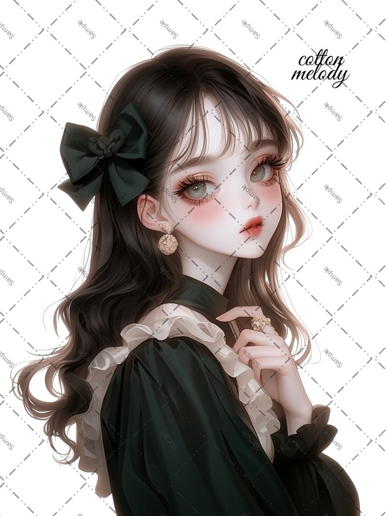original sticker no.1748 人物ステッカー オリジナルステッカー 人物ステッカー 女の子ステッカー オリジナル人物ステッカー - 貼紙 - 紙 