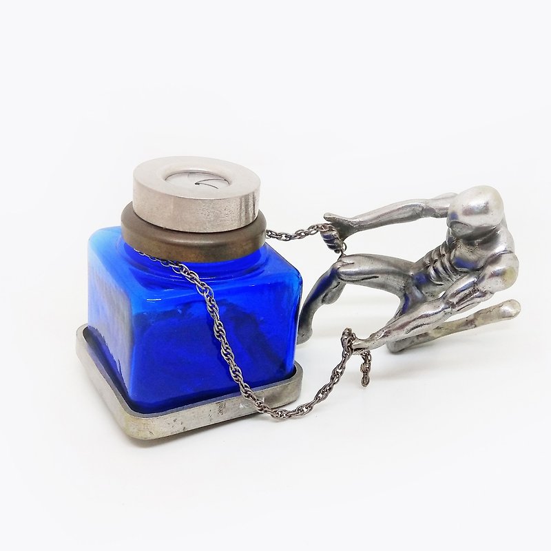 American Handmade Tin Lux Shape Ink Bottle Holder | JAC ZAGOORY DESIGNS - กล่องใส่ปากกา - โลหะ สีเทา