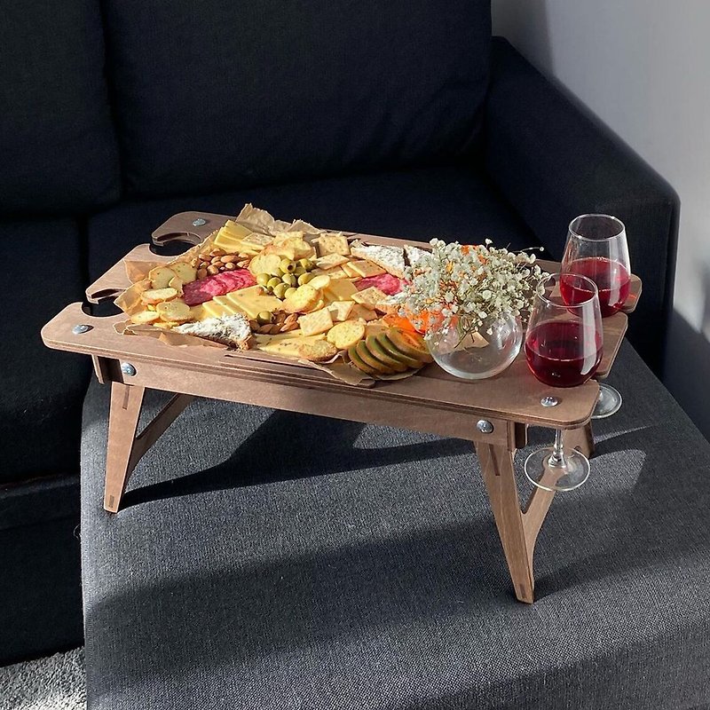 Living room coffee table / breakfast tray gift / table coffee table - โต๊ะอาหาร - ไม้ สีนำ้ตาล