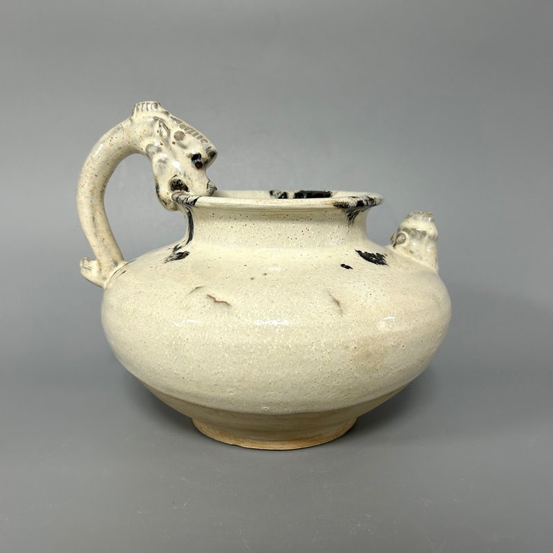 唐邢窯白瓷龍柄執壺 - 擺飾/家飾品 - 陶 卡其色