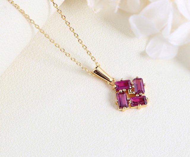 ロードライトガーネットネックレス、天然ブラジルロードライト