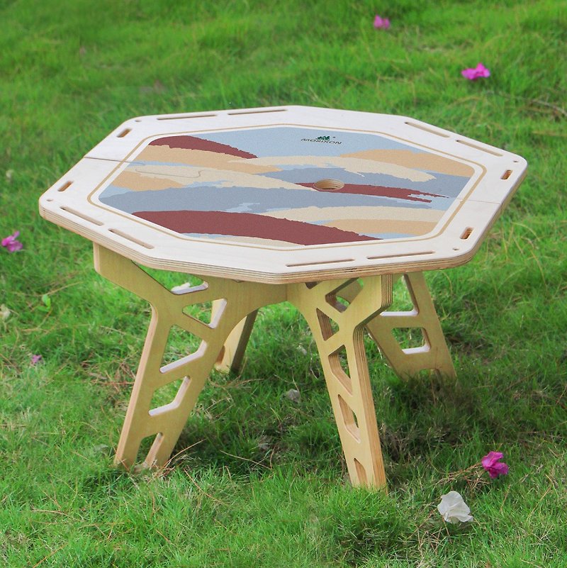 MORIXON 魔法森林經典椅邊桌 台灣製 露營桌 MT-7-8 悠然彩繪(潑) - 野餐墊/露營用品 - 木頭 