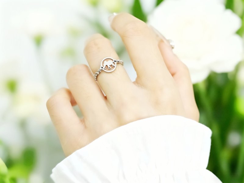 小小宇宙 - 醫療鋼兩用鏈戒-大象 - 戒指 - 不鏽鋼 銀色