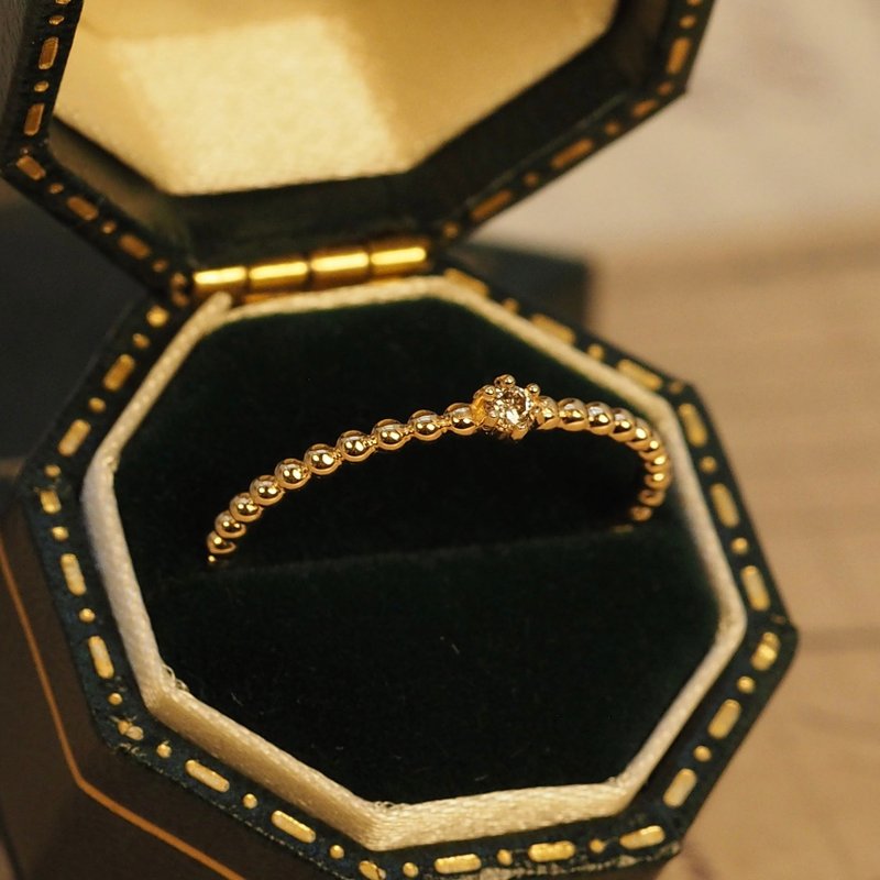 18K Gold The Brown Diamond Dot Dot Ring - แหวนทั่วไป - เครื่องประดับ 