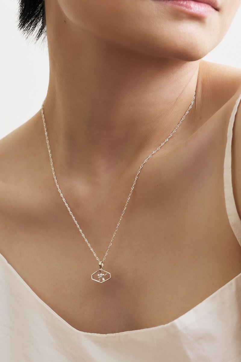 star radial | 星空放射 項鍊 - 項鍊 - 純銀 銀色