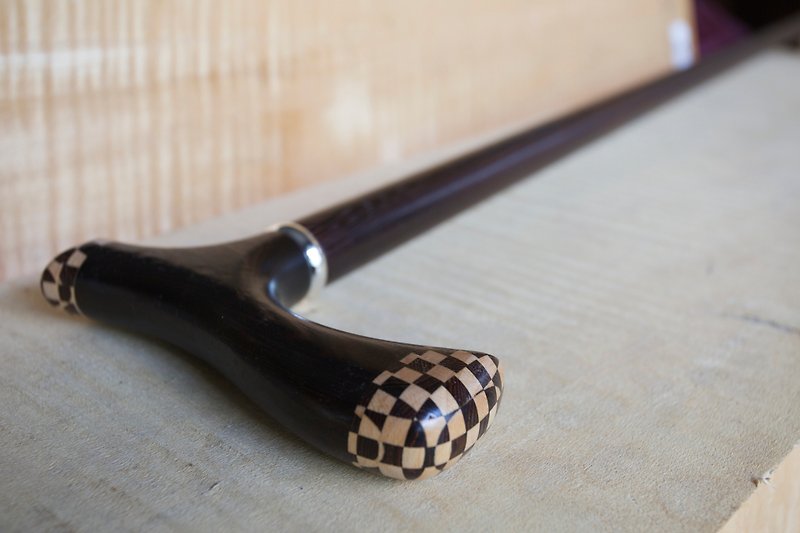 格紋拼貼 雞翅木手杖 - 其他 - 木頭 黑色