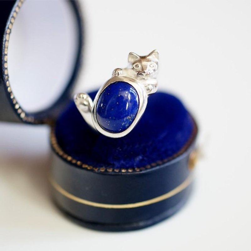 Iroid cat ring Lapis lazuli - General Rings - Other Metals Silver