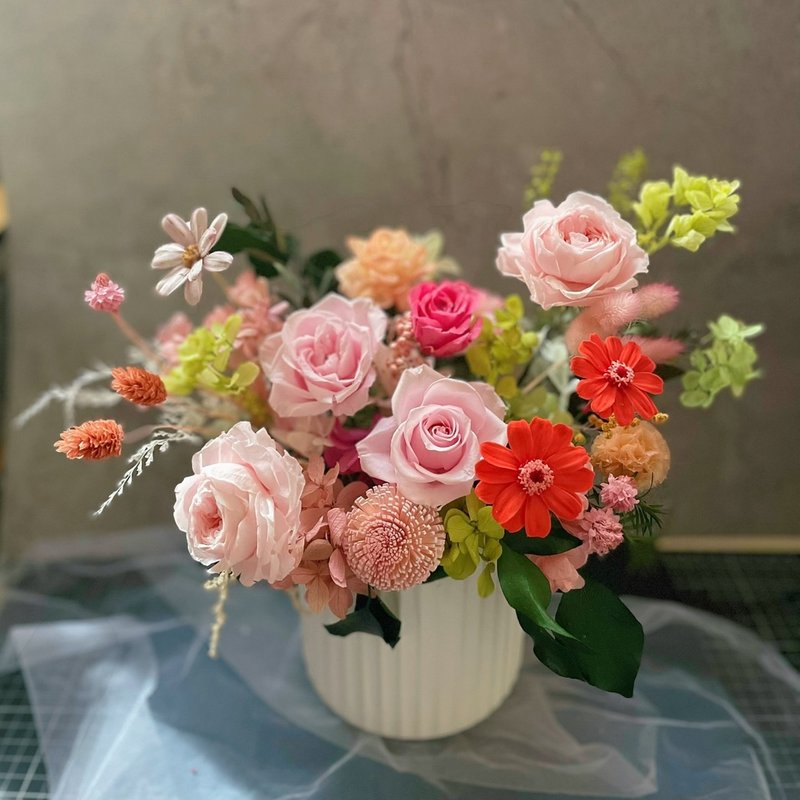 【永生花禮】粉色呢喃永生花/開幕花禮/升遷花禮/謝師花禮 - 乾燥花/永生花 - 植物．花 多色
