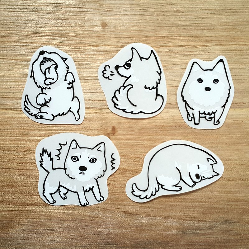 {139}I really like the series of naughty dogs, transparent stickers - สติกเกอร์ - วัสดุกันนำ้ สีใส