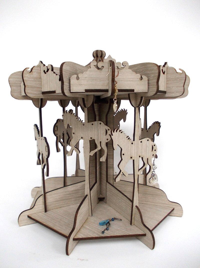 Valentine's Day Gift/[Carousel-Light Wood Grain Color] Photography Props. Decoration. Sample Clearance - ของวางตกแต่ง - ไม้ สีนำ้ตาล