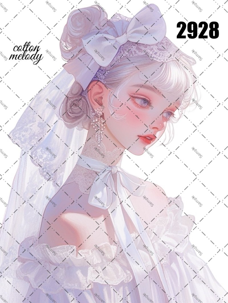 original sticker no.2928 人物ステッカー オリジナルステッカー オリジナル人物ステッカー 装飾ステッカー cotton melody - 貼紙 - 紙 