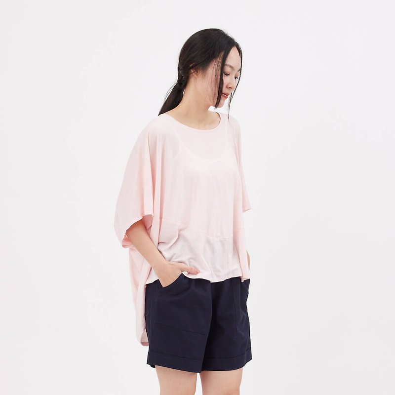 Qbby Cocoon Shape Cutting Top - Women's Tops - Cotton & Hemp Pink