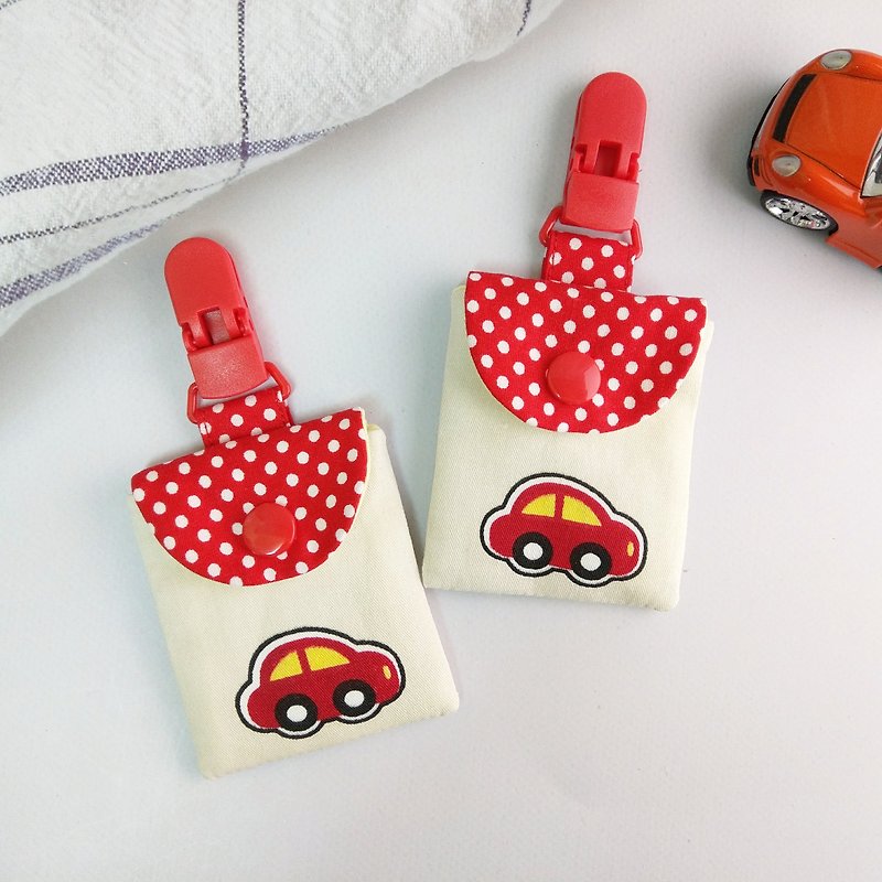 Handsome red car car. Ping talisman bag (name can be embroidered) - ซองรับขวัญ - ผ้าฝ้าย/ผ้าลินิน สีแดง
