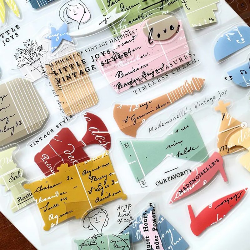 【什物】法式復古小碎片 | Vintage Joy | 割型PET - 紙膠帶/和紙/PET - 塑膠 多色