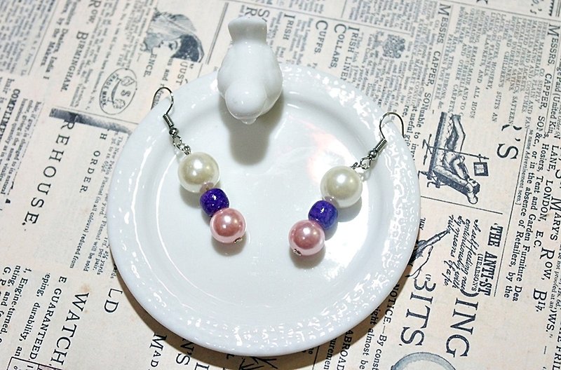 Alloy <Purple Phoenix>_hook earrings => Limited X1 - Earrings & Clip-ons - Plastic Purple