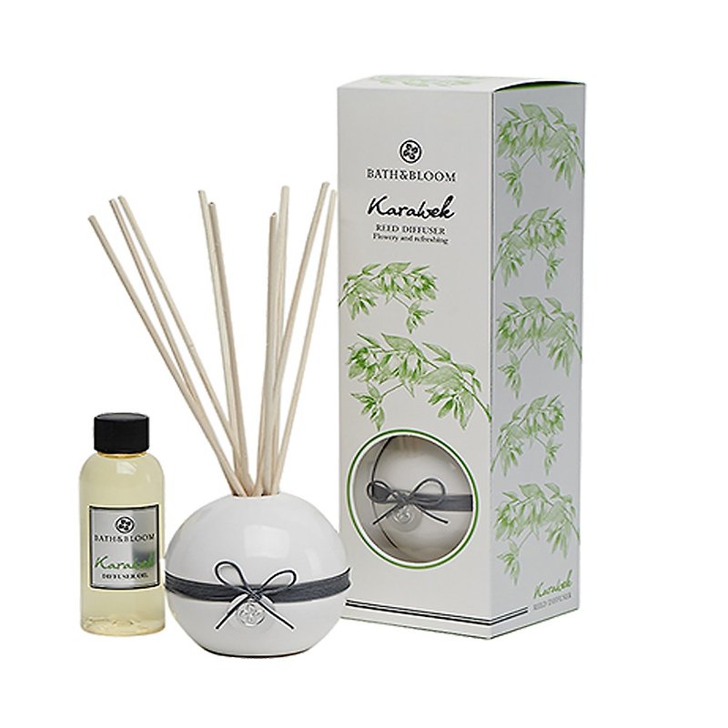 [Good product on hand] Callaway Flower Diffuser 100ml gift box set including ceramic diffuser bottle and diffuser bamboo - น้ำหอม - ดินเผา สีเขียว