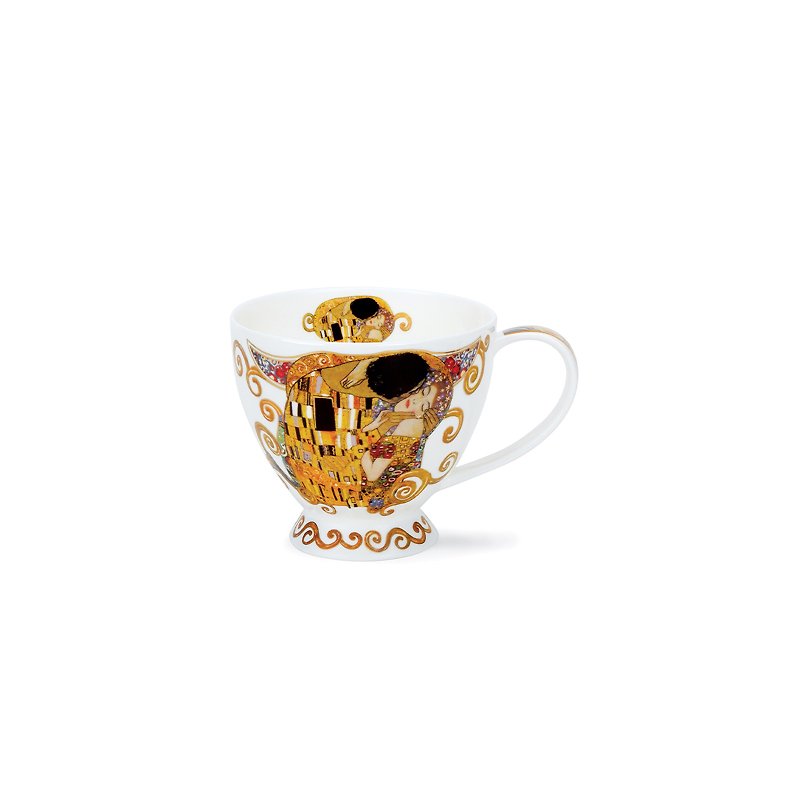 【100%英國製造】Dunoon 演繹克林姆骨瓷馬克杯-吻-450ml - 咖啡杯 - 瓷 金色