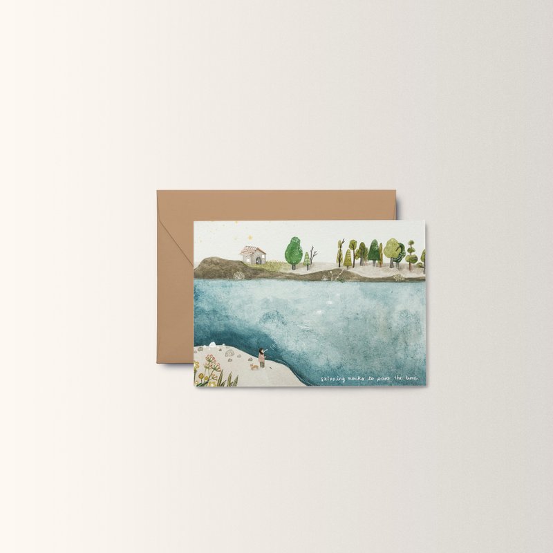 skipping rocks postcard - 卡片/明信片 - 紙 