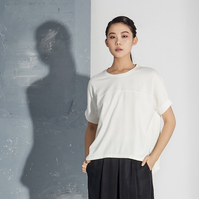 【In stock】White silhouetted top - Women's Tops - Other Materials White