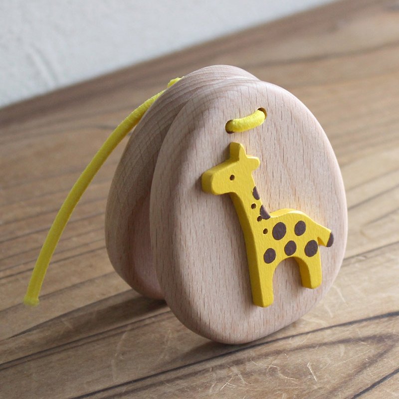 カスタネット　きりん  楽器　木のおもちゃ　誕生日 ギフト 幼児 知育 置物  動物 日本製 - 嬰幼兒玩具/毛公仔 - 木頭 