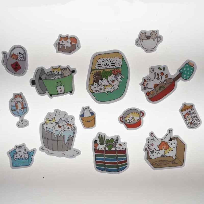 3Cat Shop~Waterproof Sticker for Cat Container (Illustrator: Miss Cat) - Stickers - Waterproof Material 