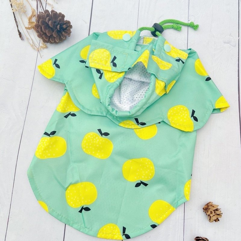 Yellow Apple three-piece flower raincoat XS/M/L/FXL - ชุดสัตว์เลี้ยง - วัสดุอื่นๆ 